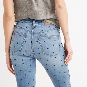 Madewell 10" High-Rise Skinny Crop Heart Print 32